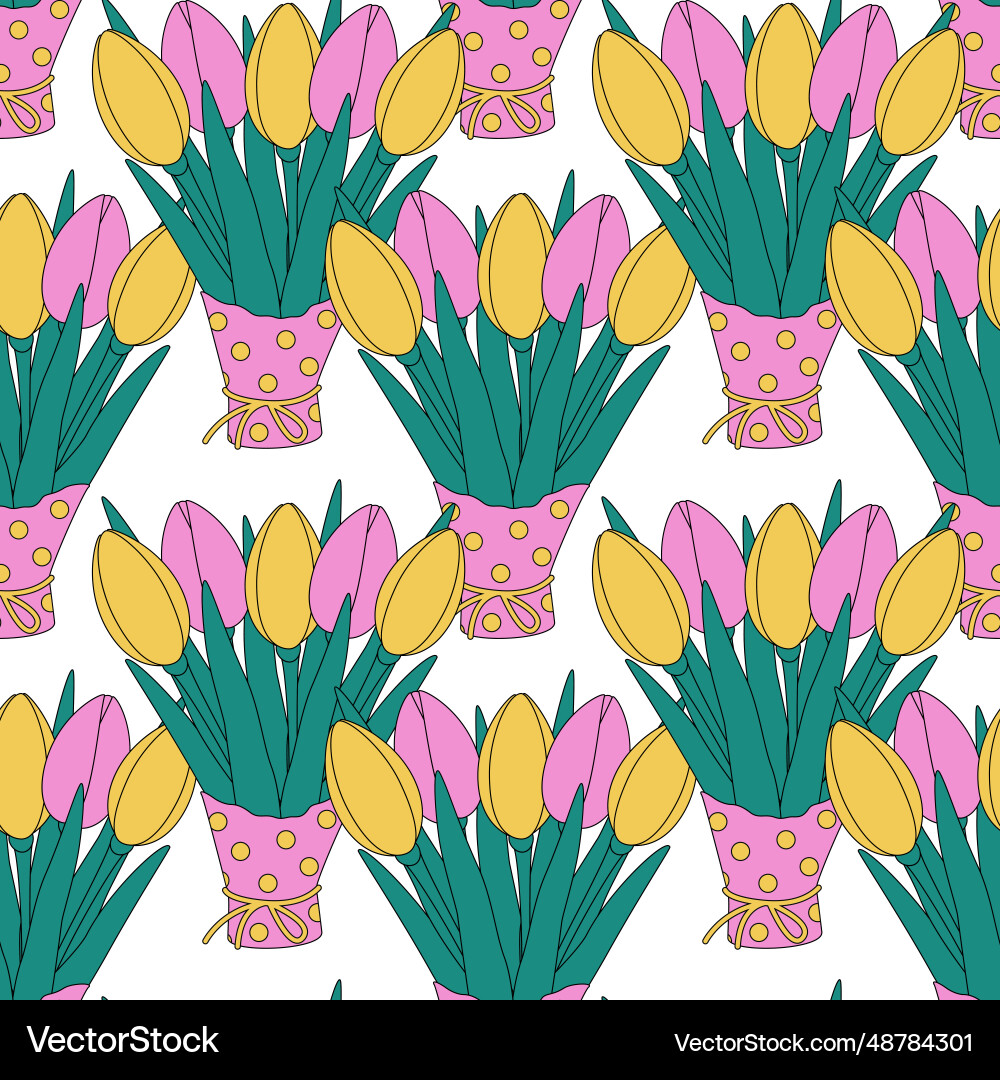 Abstract endless pattern of colorful tulip Abstract endless pattern of colorful tulip vector image