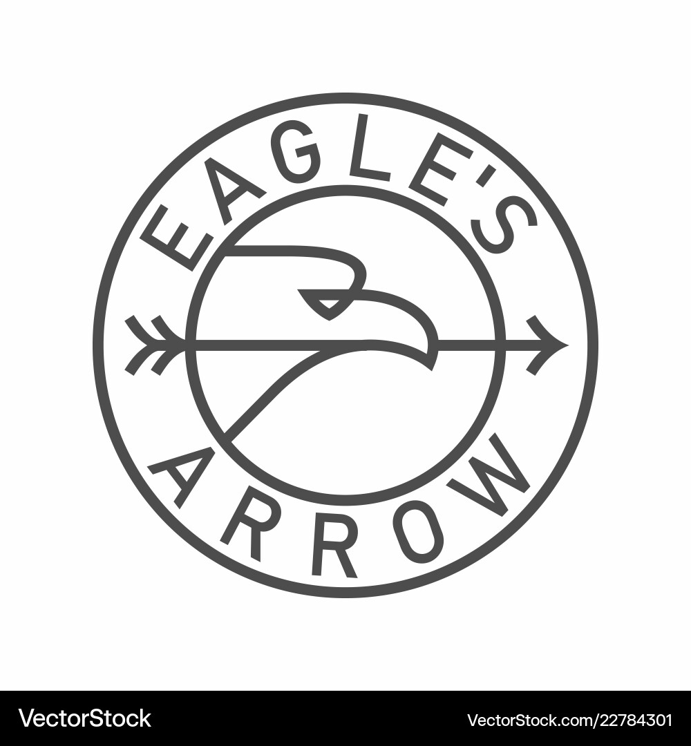 Adler halten Pfeil in Schnabel Emblem Kreis Adler halten Pfeil in Schnabel Emblem Kreis vektorbild