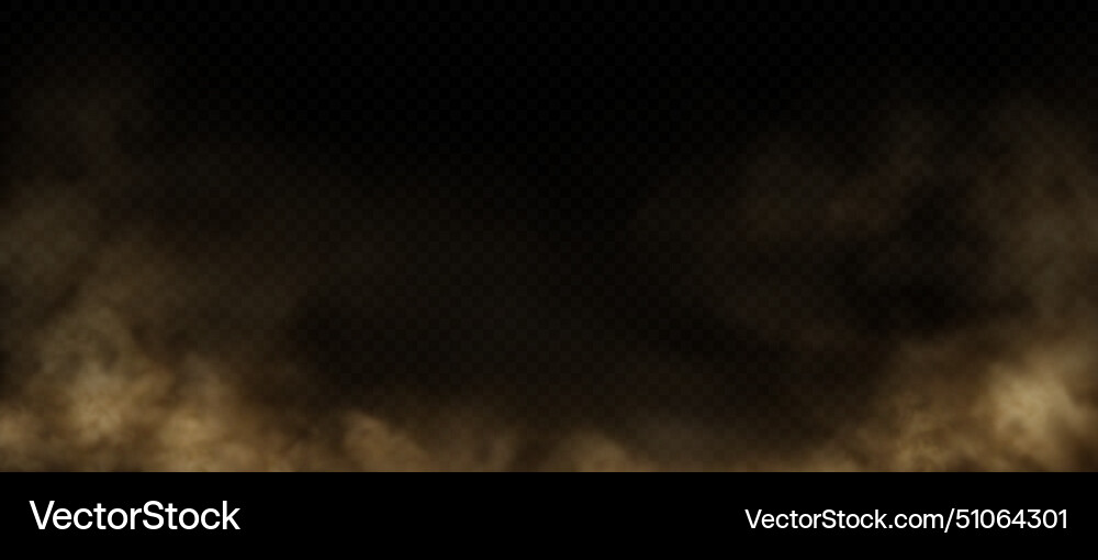 Brown dust sand or dirt cloud on transparent Vector Image