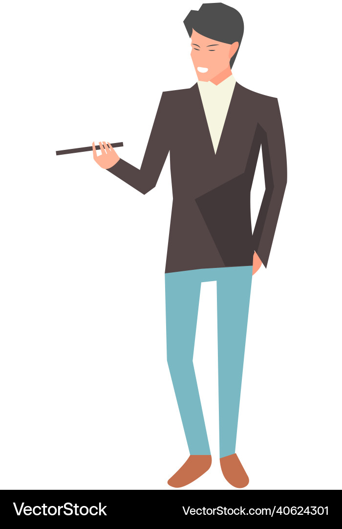 Businessman manager pointing with pointer Businessman manager pointing with pointer Vector Image