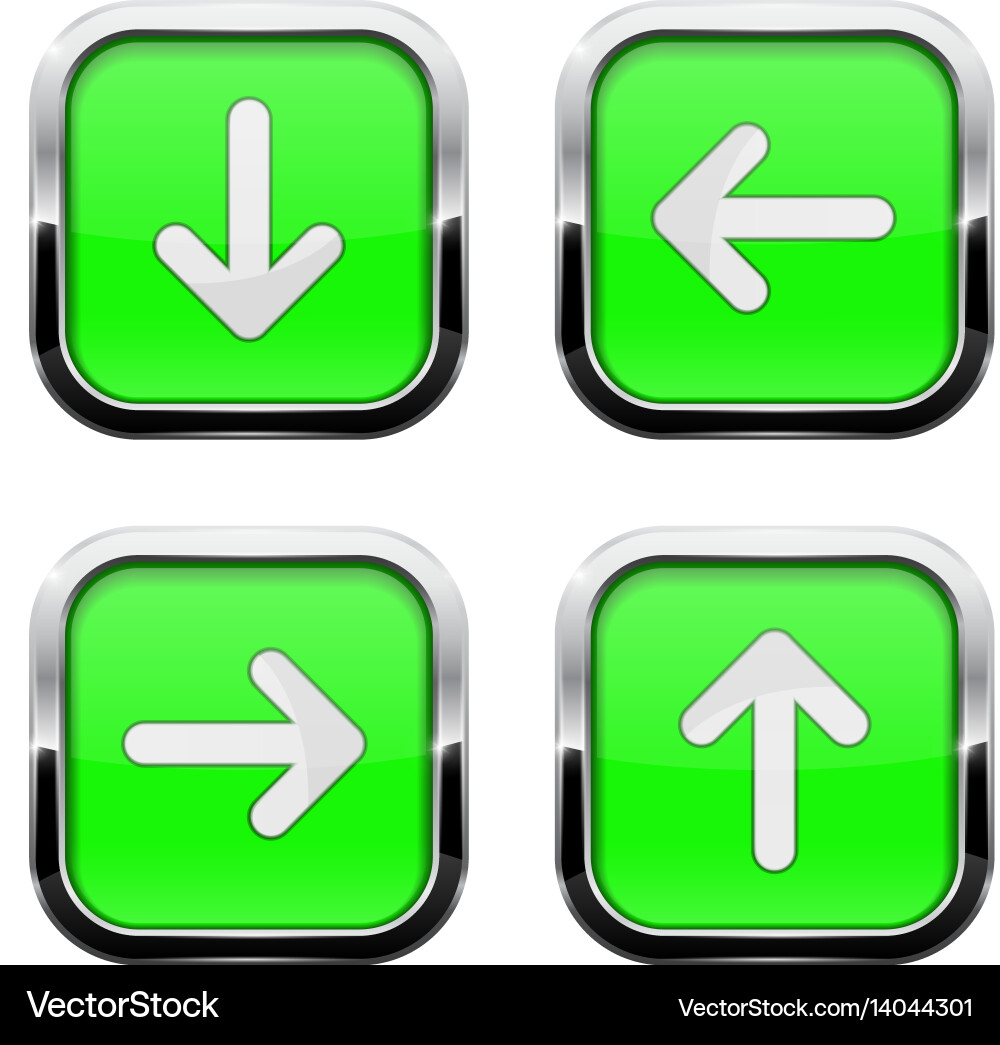 Chrome Buttons with Arrows vector image