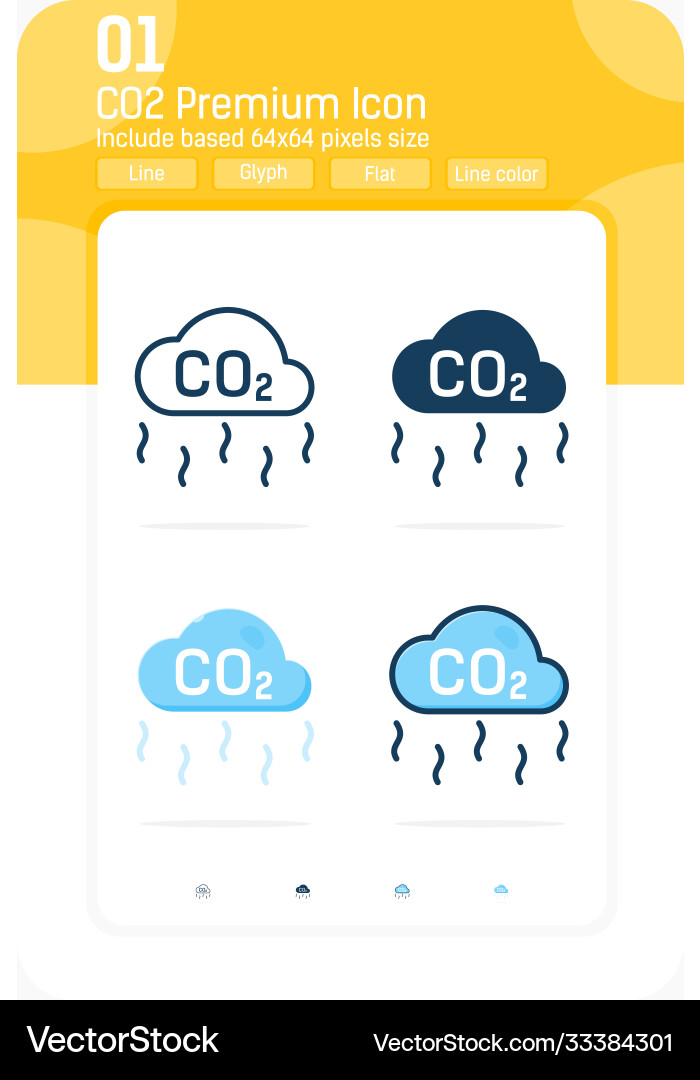 Co2 premium icon with multiple style isolated Co2 premium icon with multiple style isolated vector image