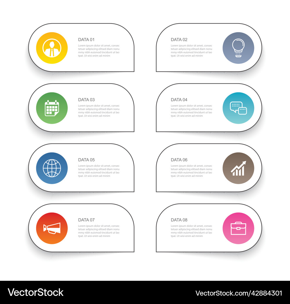 Data Infographic Template - Thin Line Index Vector Image