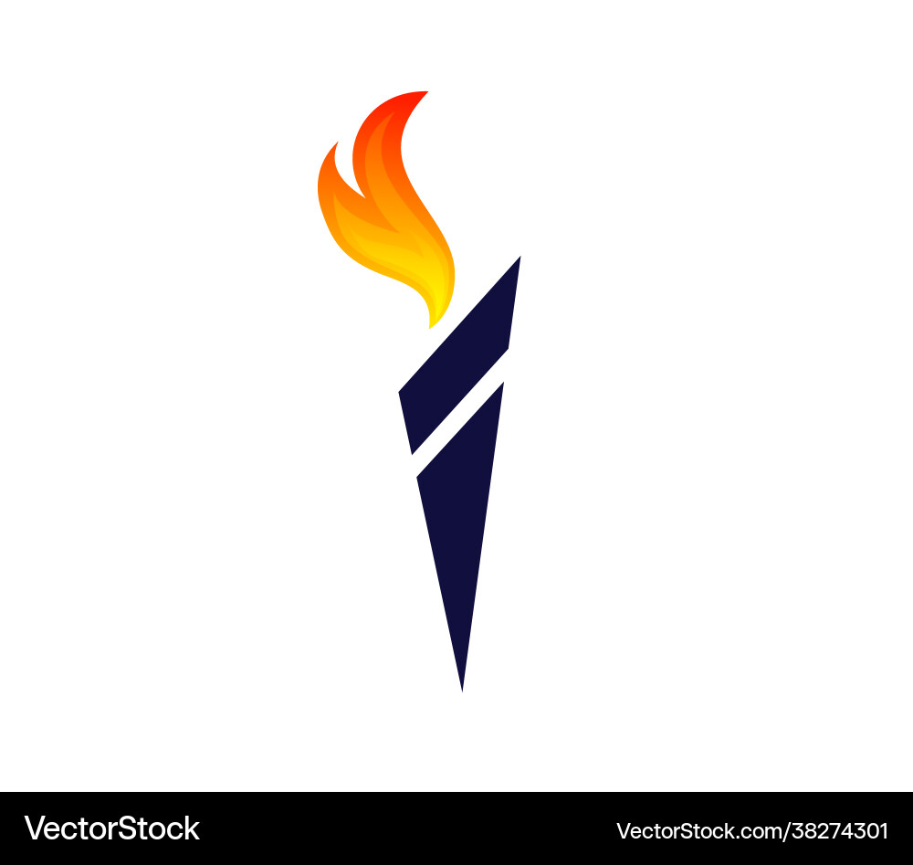 Design torch fire abstract flame vector image