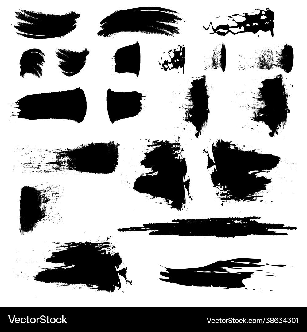 Different strokes black paint on a white Different strokes black paint on a white Vector Image