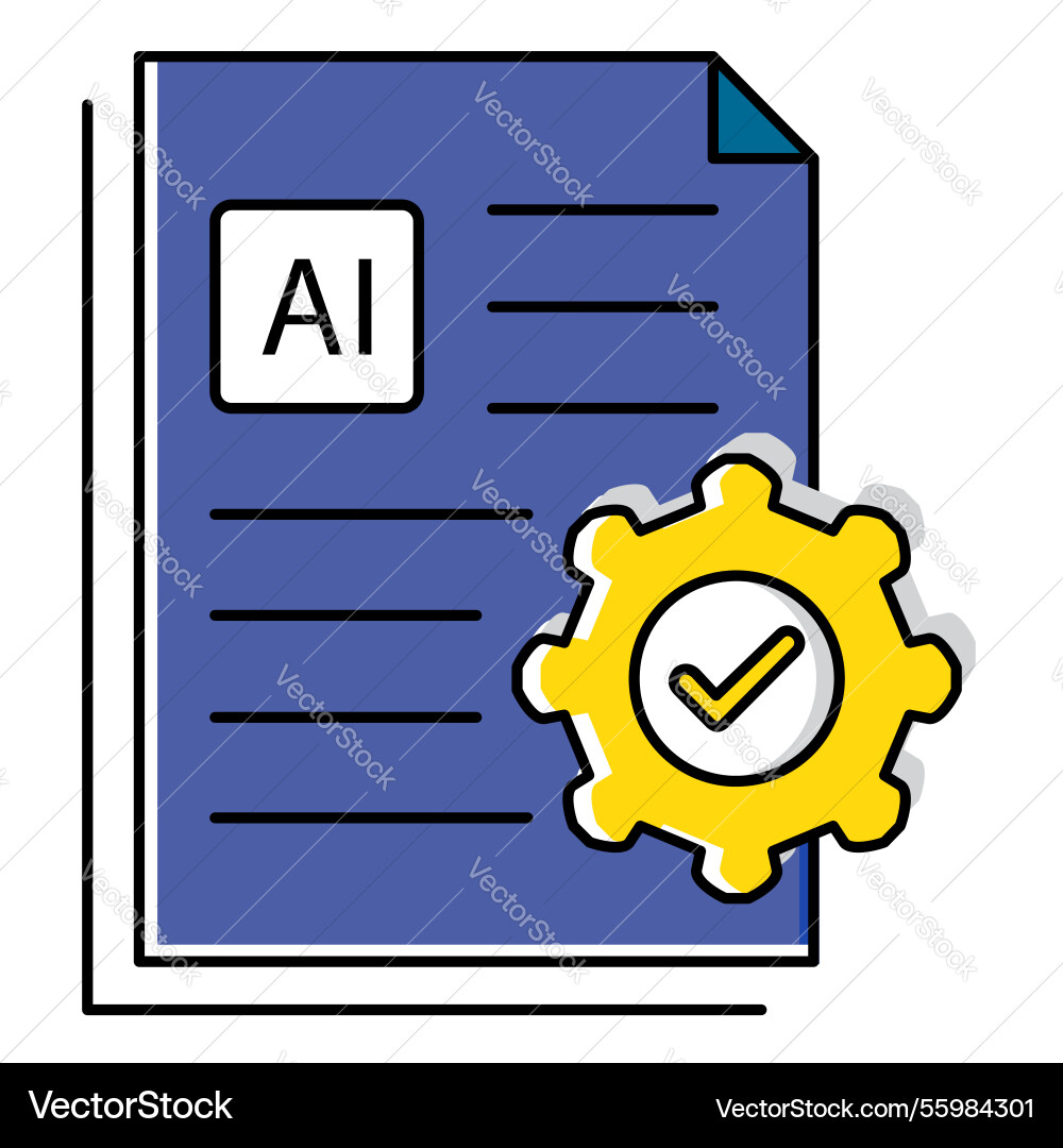 Digital approved ai form symbol icon design Vector Image