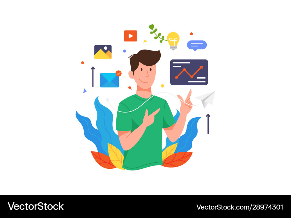 Digital Marketing Data Analysis Vector Image