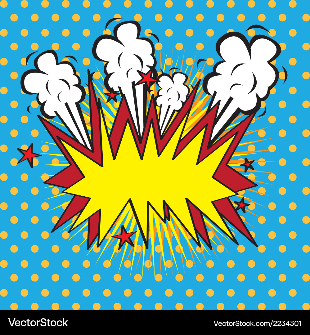 Explosion Comic Icon - Dotted Background Vector Image