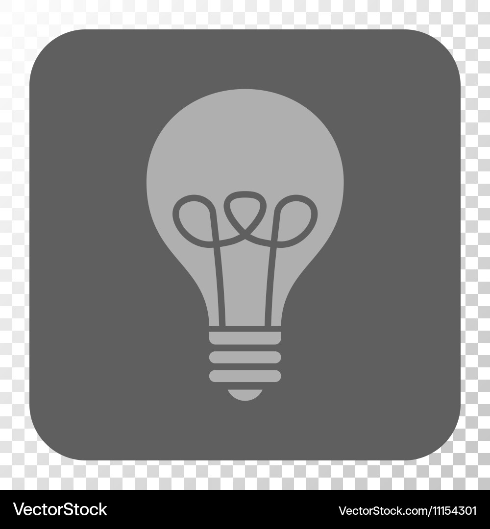 Lamp bulb rounded square button vector image