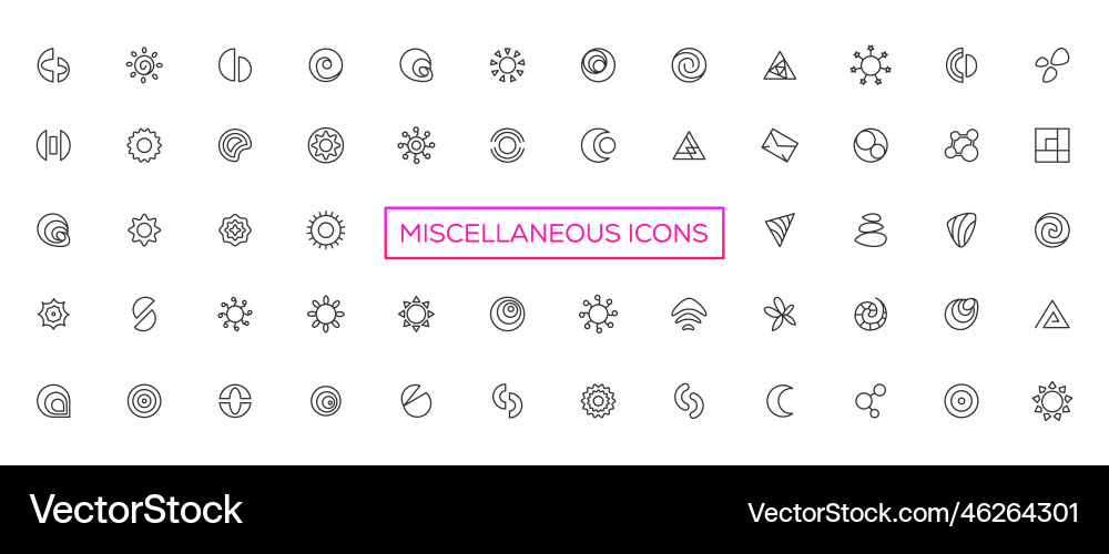 Miscellaneous icons- thin line web icon set Miscellaneous icons- thin line web icon set vector image