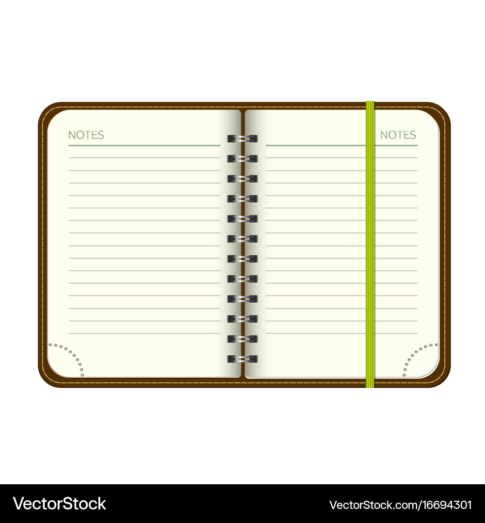 Open Notepad with Bookmark vector image
