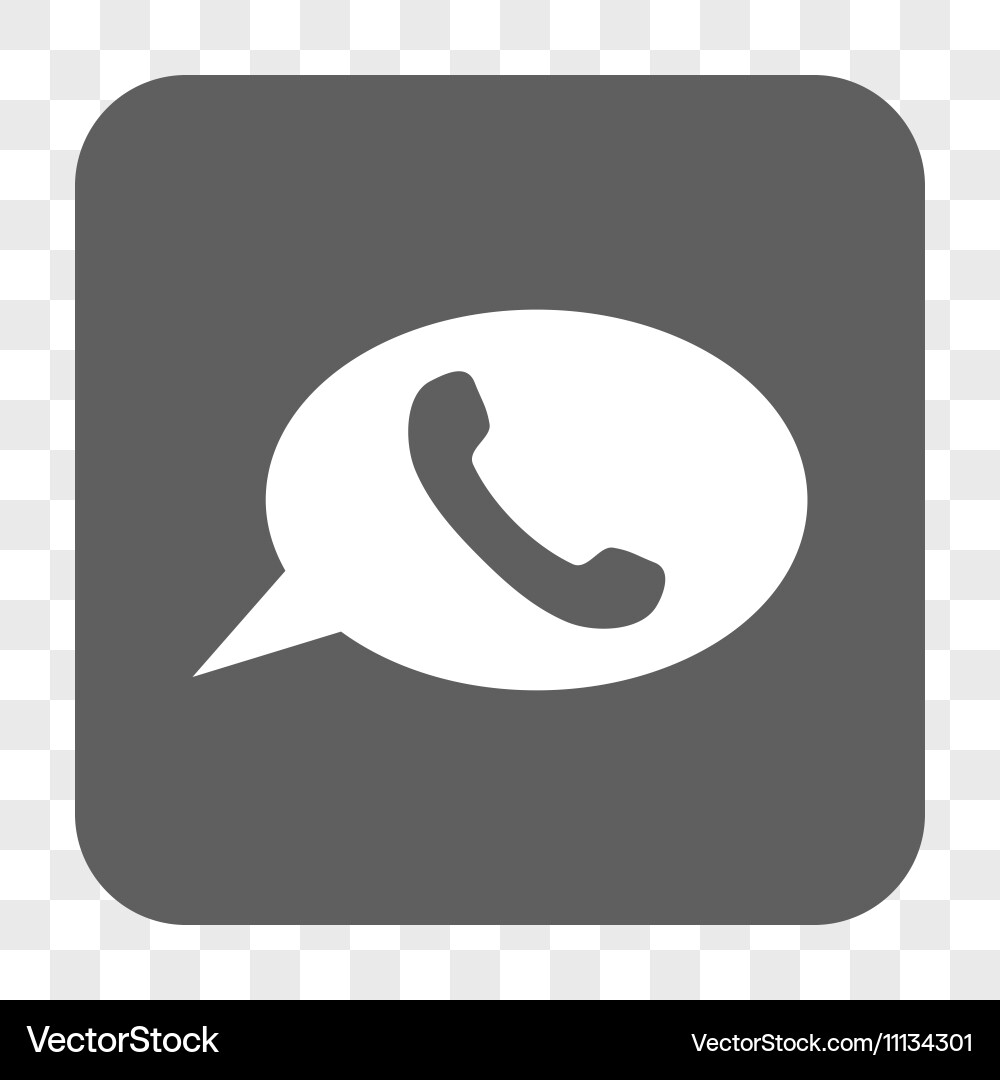 Phone message rounded square button vector image