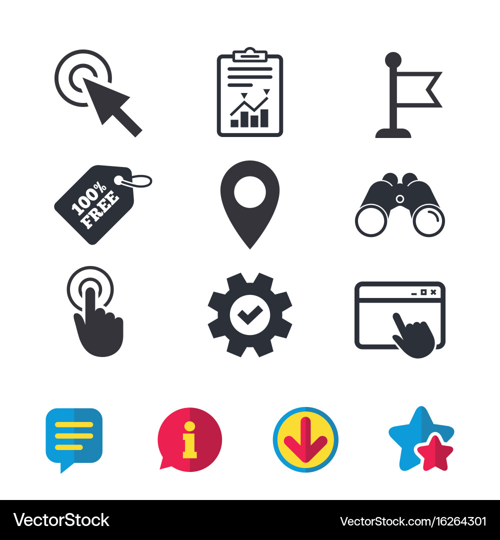 Pointer Cursor Icons - Map & Navigation vector image