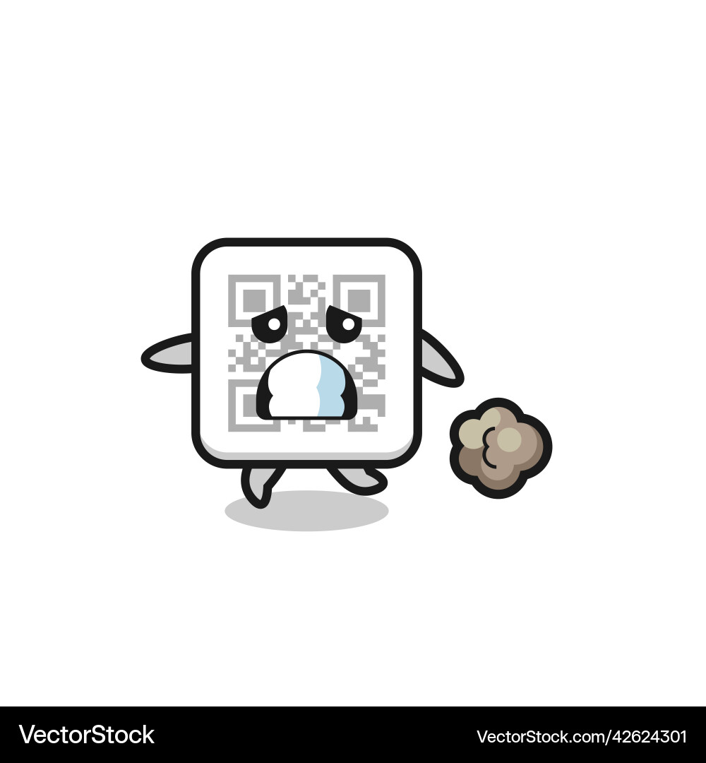 Qr code running in fear Qr code running in fear Vector Image
