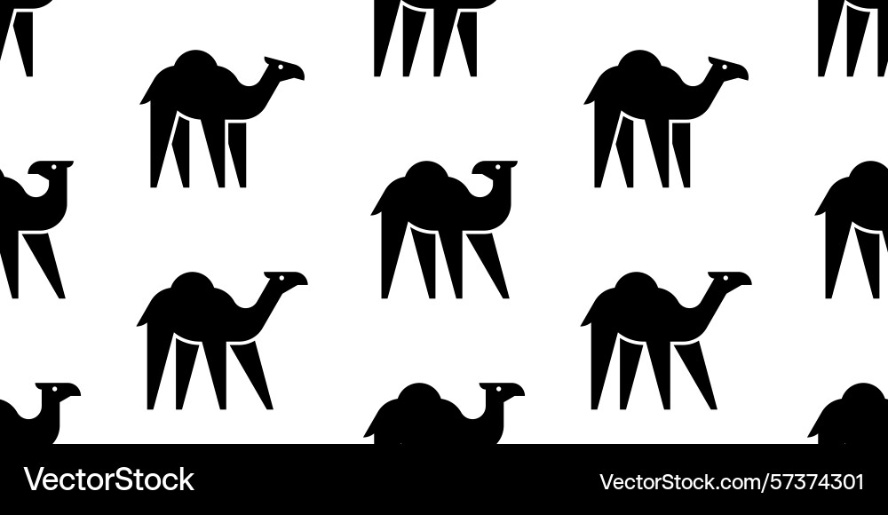 Seamless pattern with camel logo Vector Image