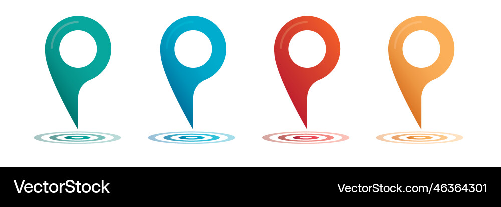 Set color maping pin location 3d icons Set color maping pin location 3d icons vector image