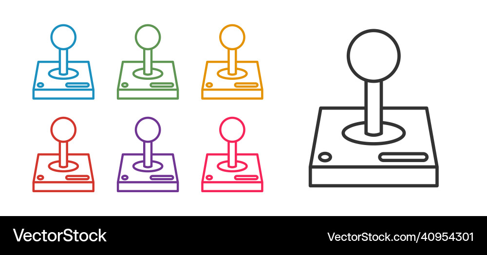 Set line joystick for arcade machine icon isolated Set line joystick for arcade machine icon isolated vector image
