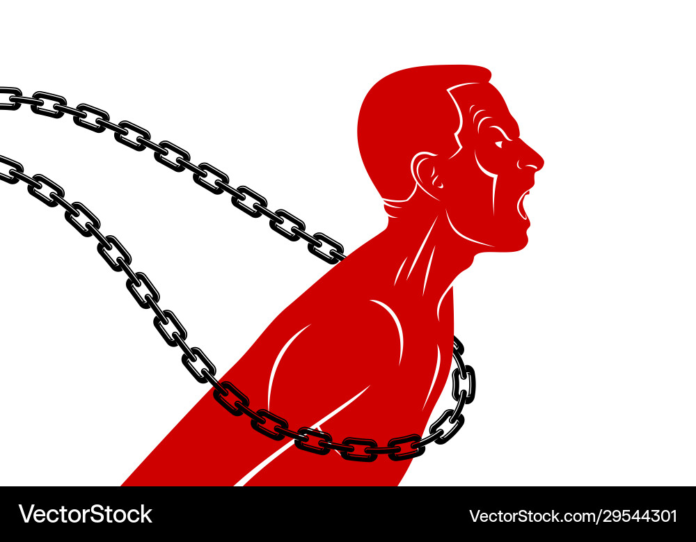 Shouting and screaming man trying to break Shouting and screaming man trying to break vector image