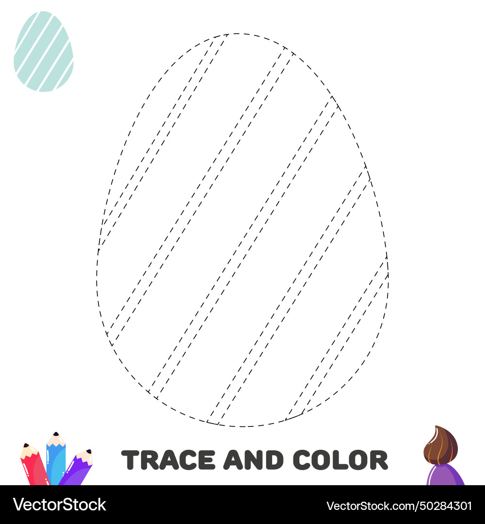 Trace and color egg4 Trace and color egg4 vector image