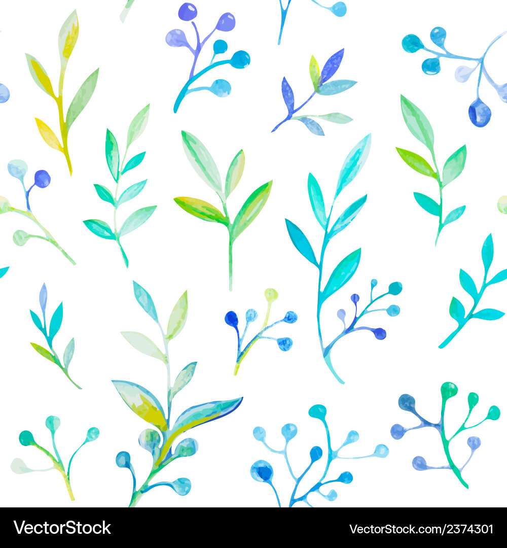 Watercolor Floral Seamless Pattern vector image