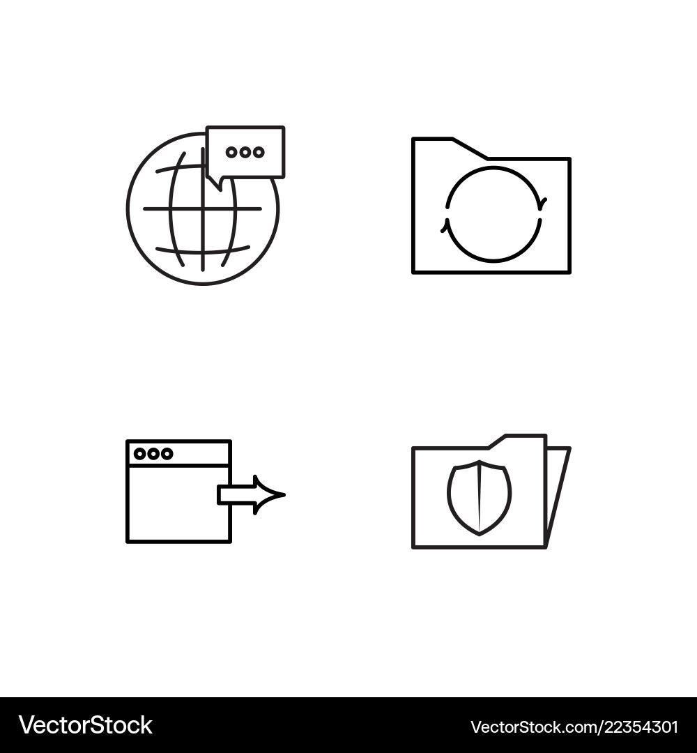 Web simple outlined icons set Web simple outlined icons set Vector Image