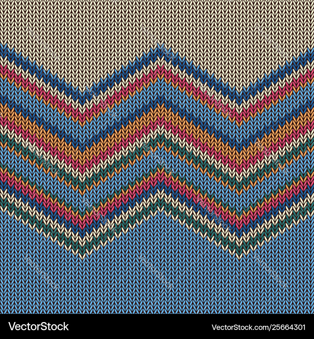 Zigzag colorful knitted pattern for background Zigzag colorful knitted pattern for background vector image