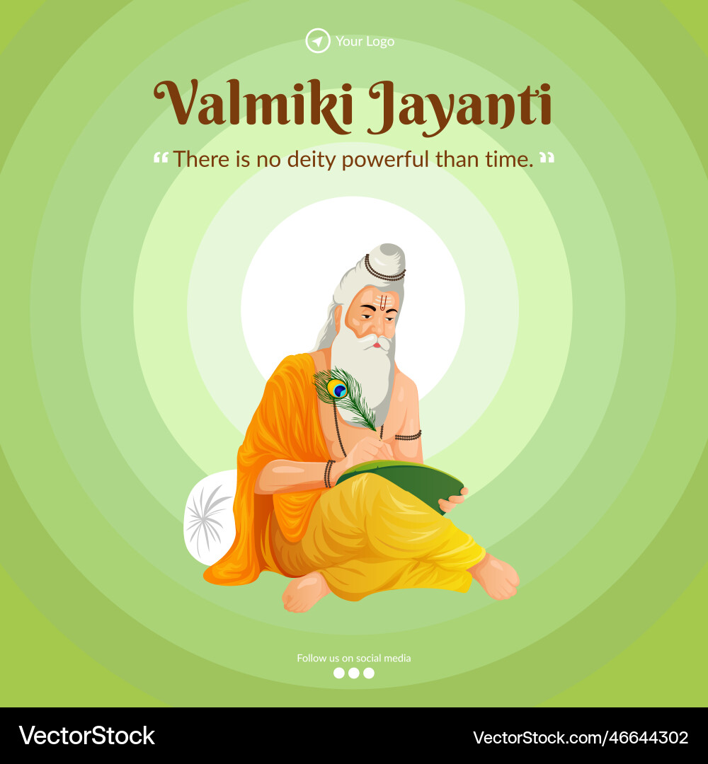 Banner design of happy valmiki jayanti template Banner design of happy valmiki jayanti template vector image