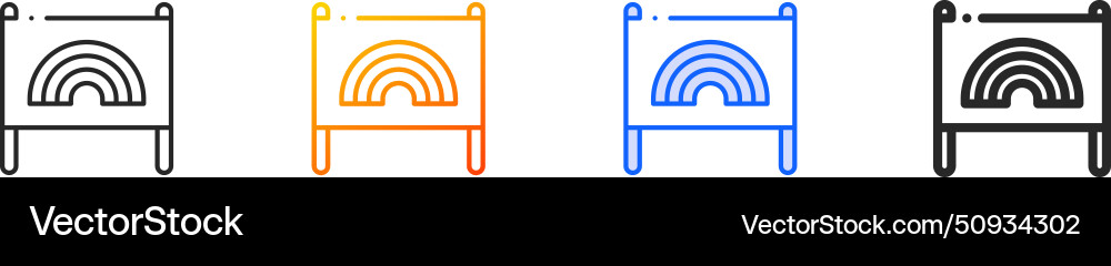 Banner iconthin linear gradient blue stroke Vector Image
