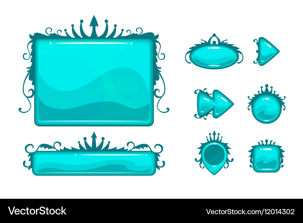 Beautiful blue game user interface Vector Image