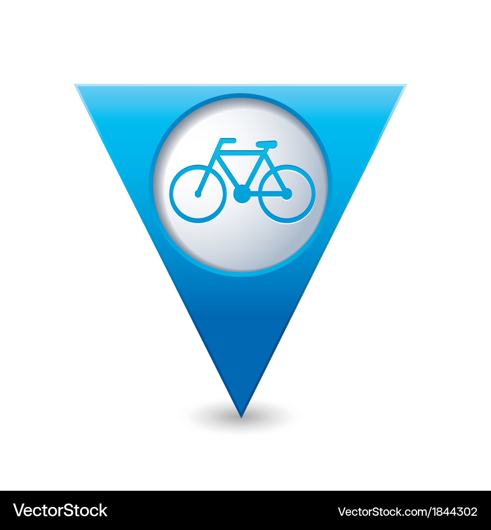 Bicycle icon on map pointer blue Vector Image