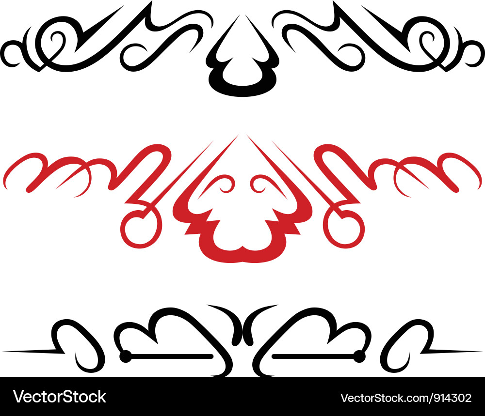 Calligraphic Scroll Elements vector image
