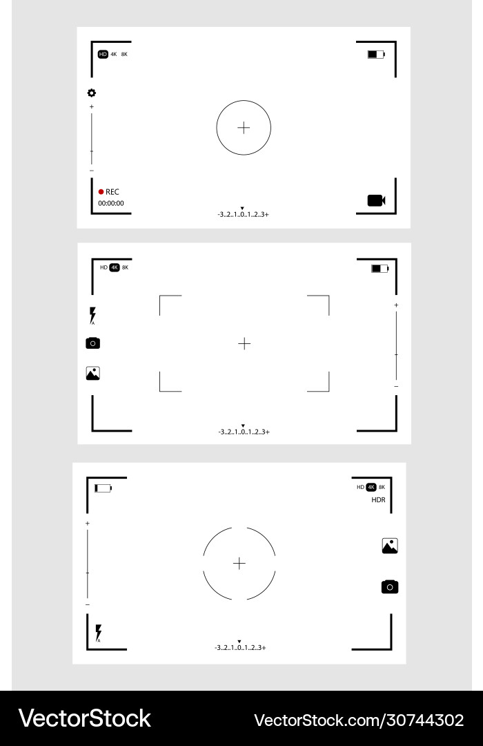 Camera view and focusing screen Vector Image
