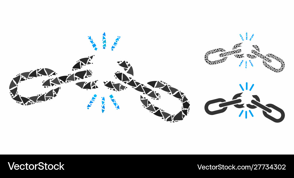 Chain damage composition icon bumpy parts Chain damage composition icon bumpy parts vector image