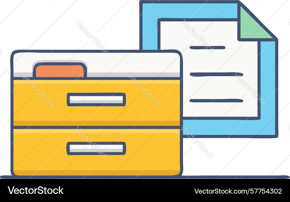 Document archiving icon file organization system vector image