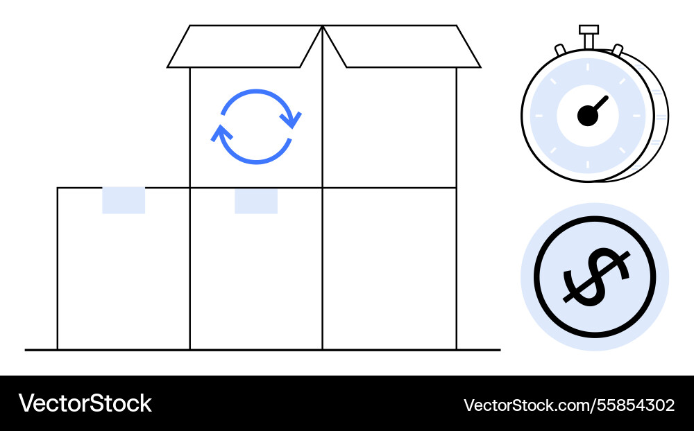 Efficient package delivery with time and cost Vector Image