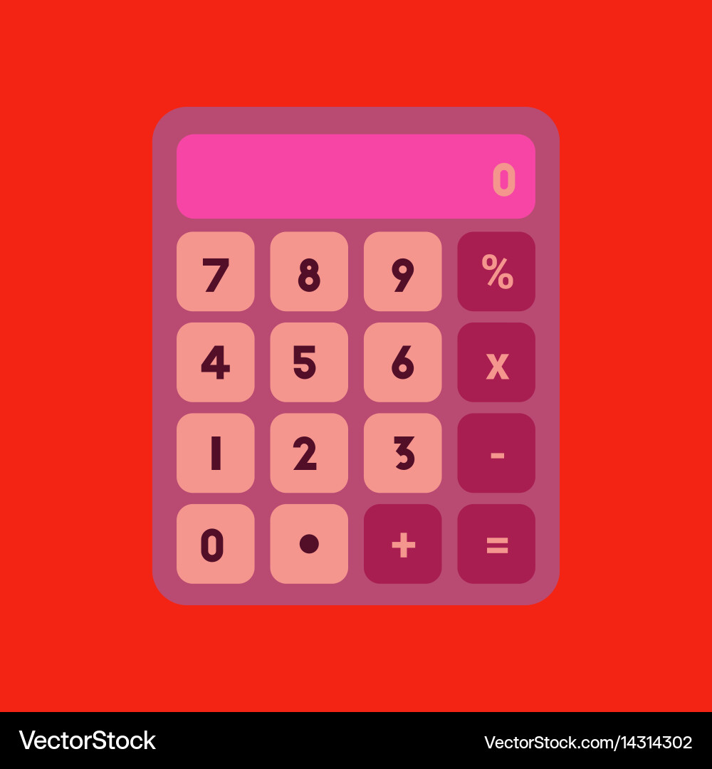 Flat icon on background calculator vector image
