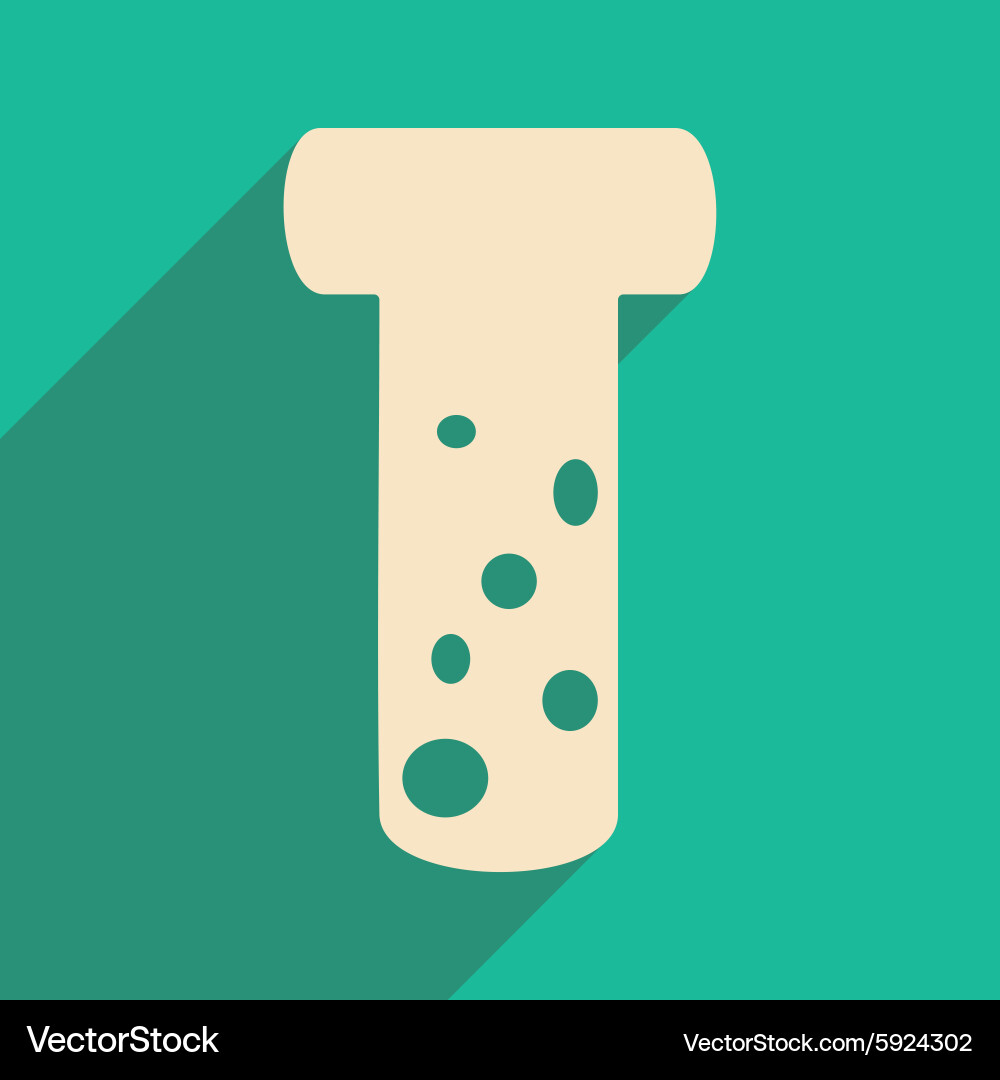 Flat with shadow icon and mobile applacation flask Vector Image