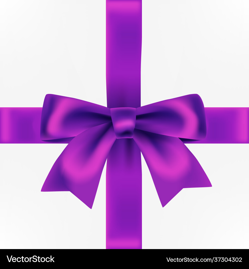 Gift box with violet decorative bow vector image