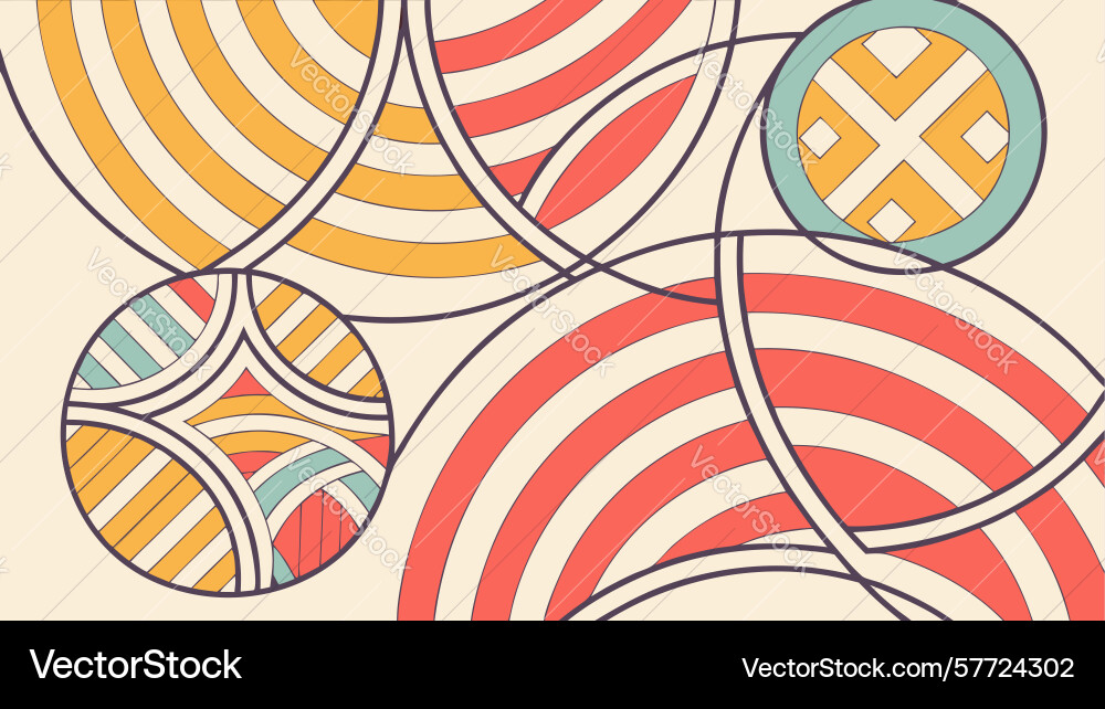 Intersecting abstract circular patterns vector image