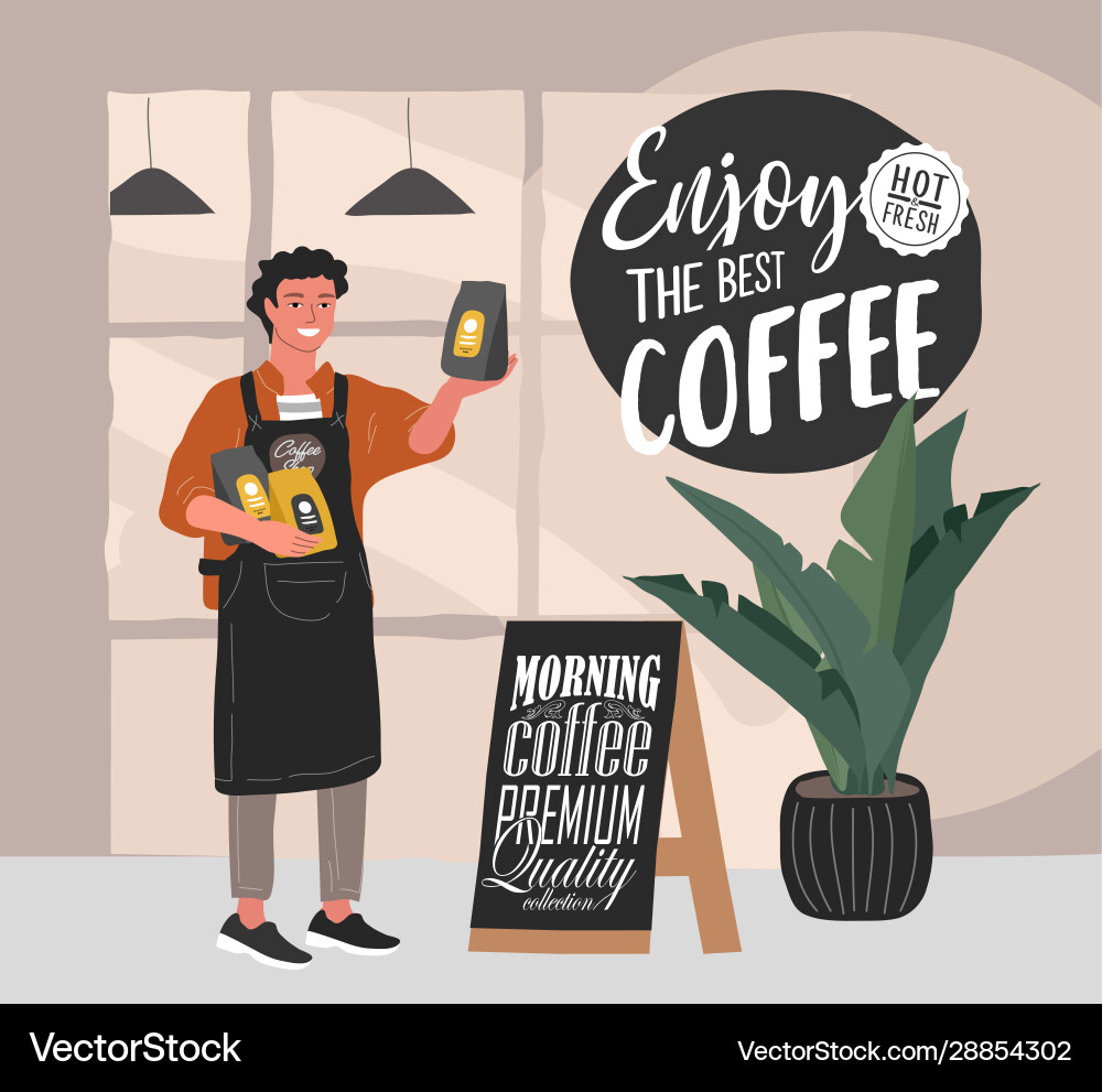 Kaffee Shop handgezogene Sammlung Cartoon Mann Kaffee Shop handgezogene Sammlung Cartoon Mann vektorbild