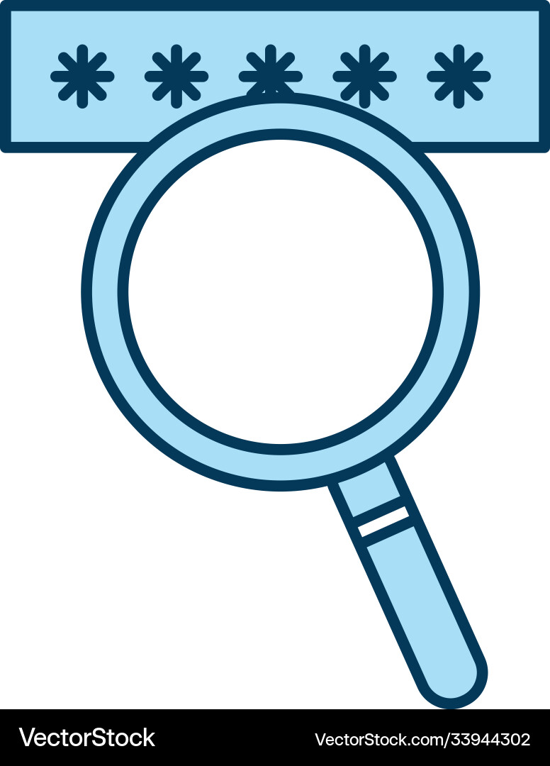 Lupe with code line and fill style icon vector image