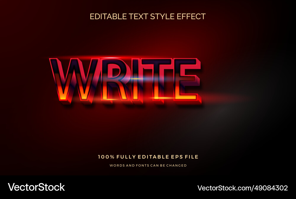 Modern editable text style effect gradient color Modern editable text style effect gradient color vector image