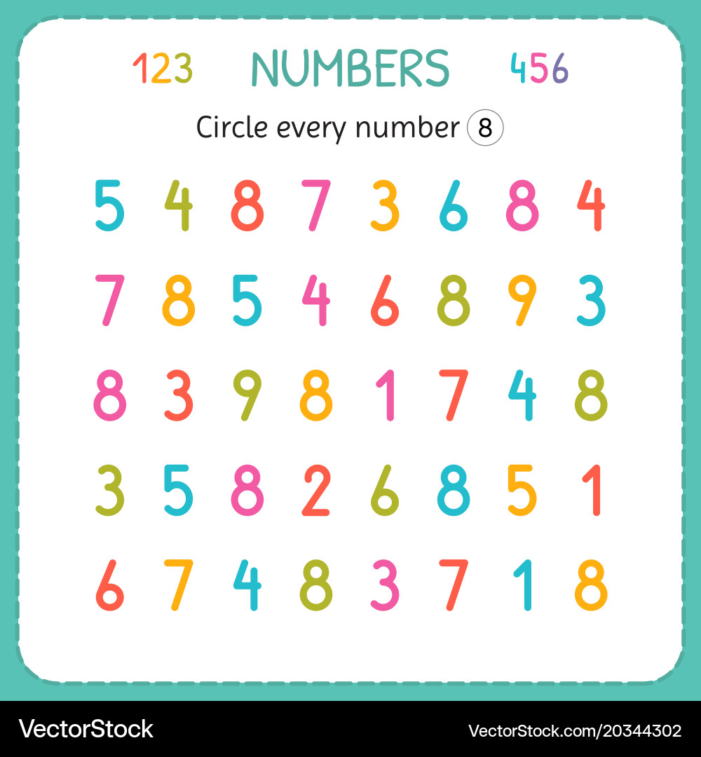 number-circle-worksheet-for-kids-royalty-free-vector-image for Free Printable Numbers In Circles Number Circle Worksheet for Kids Royalty Free Vector Image for Free Printable Numbers In Circles
