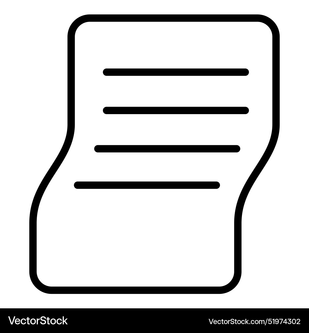 Paper data file document icon in thin line style vector image