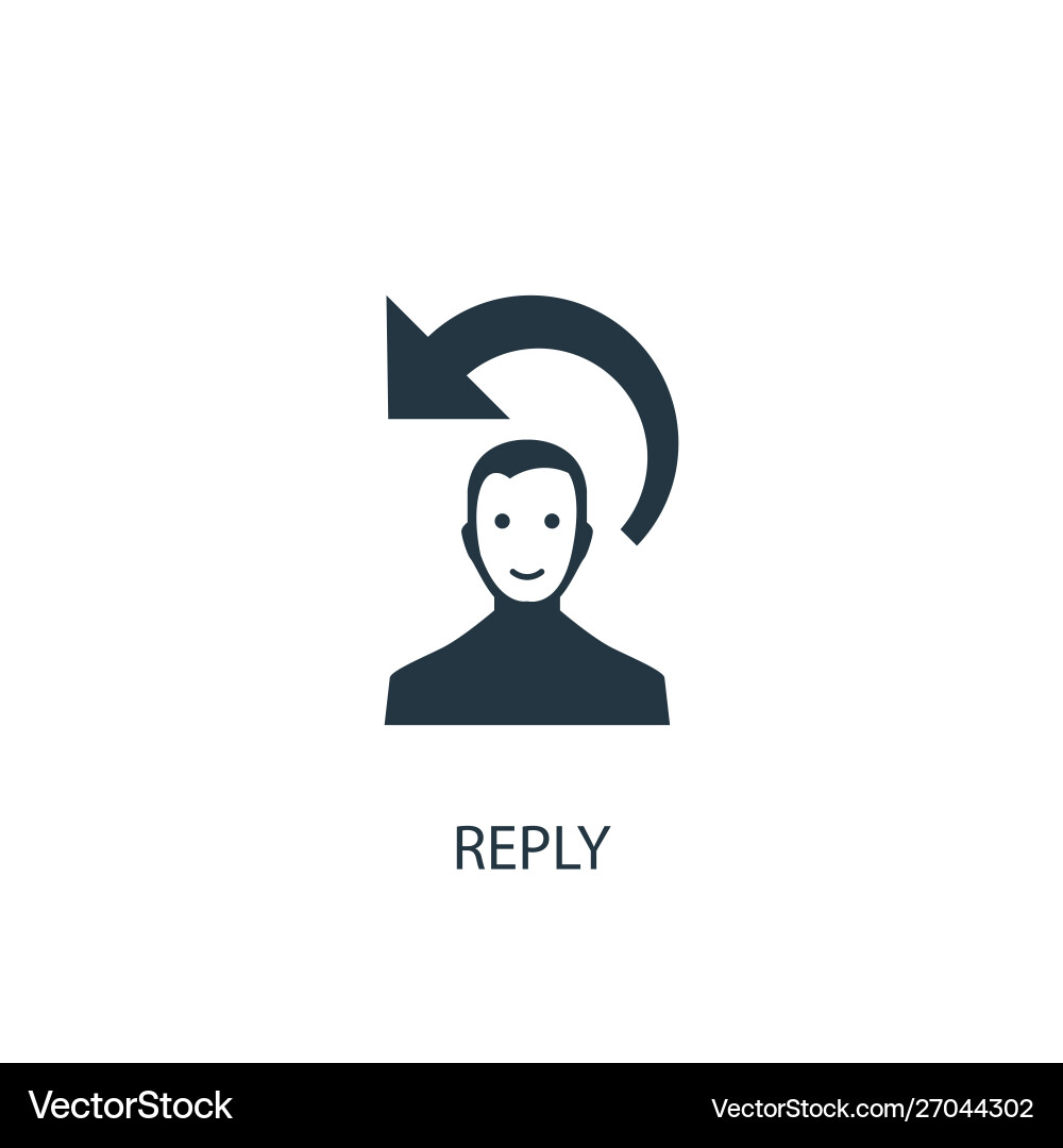 Reply icon simple element – Royalty-Free Vector | VectorStock, image size:1000x1080