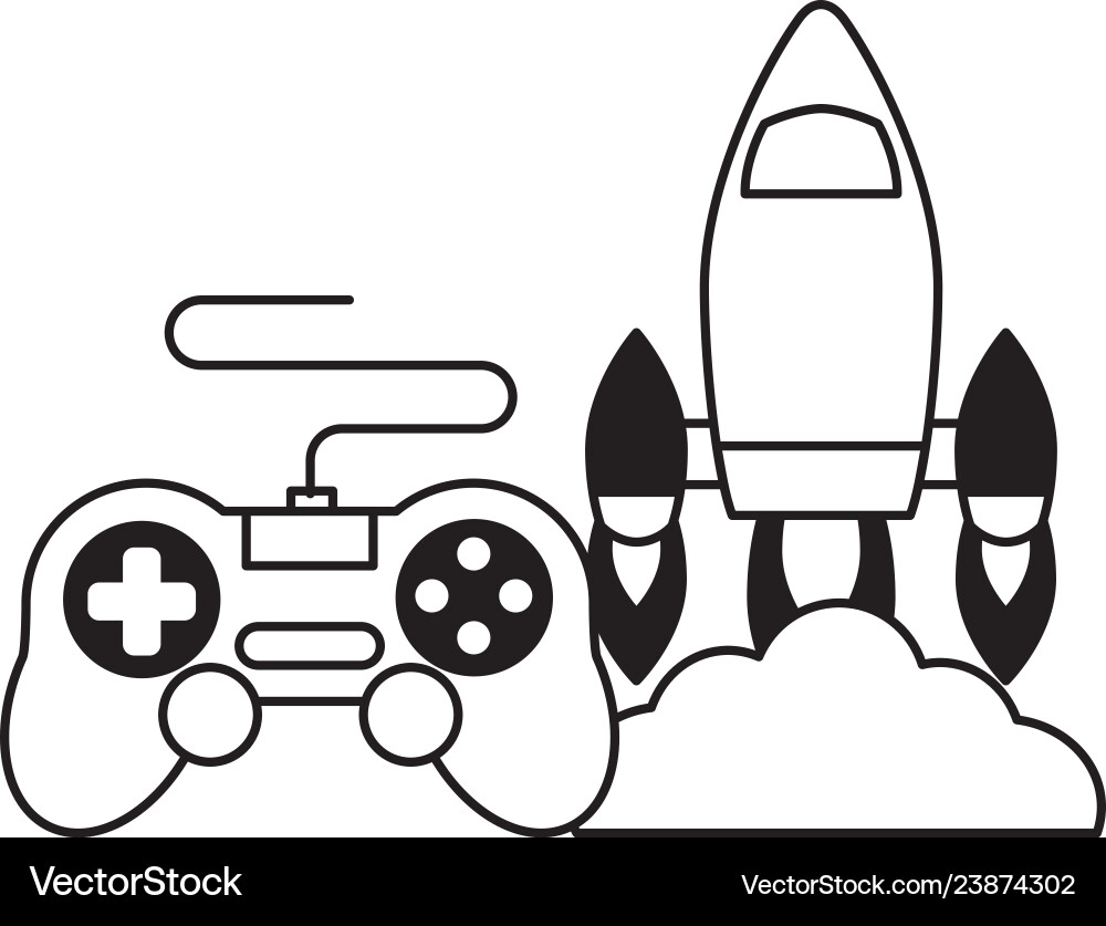 Rocket control device video game Vector Image