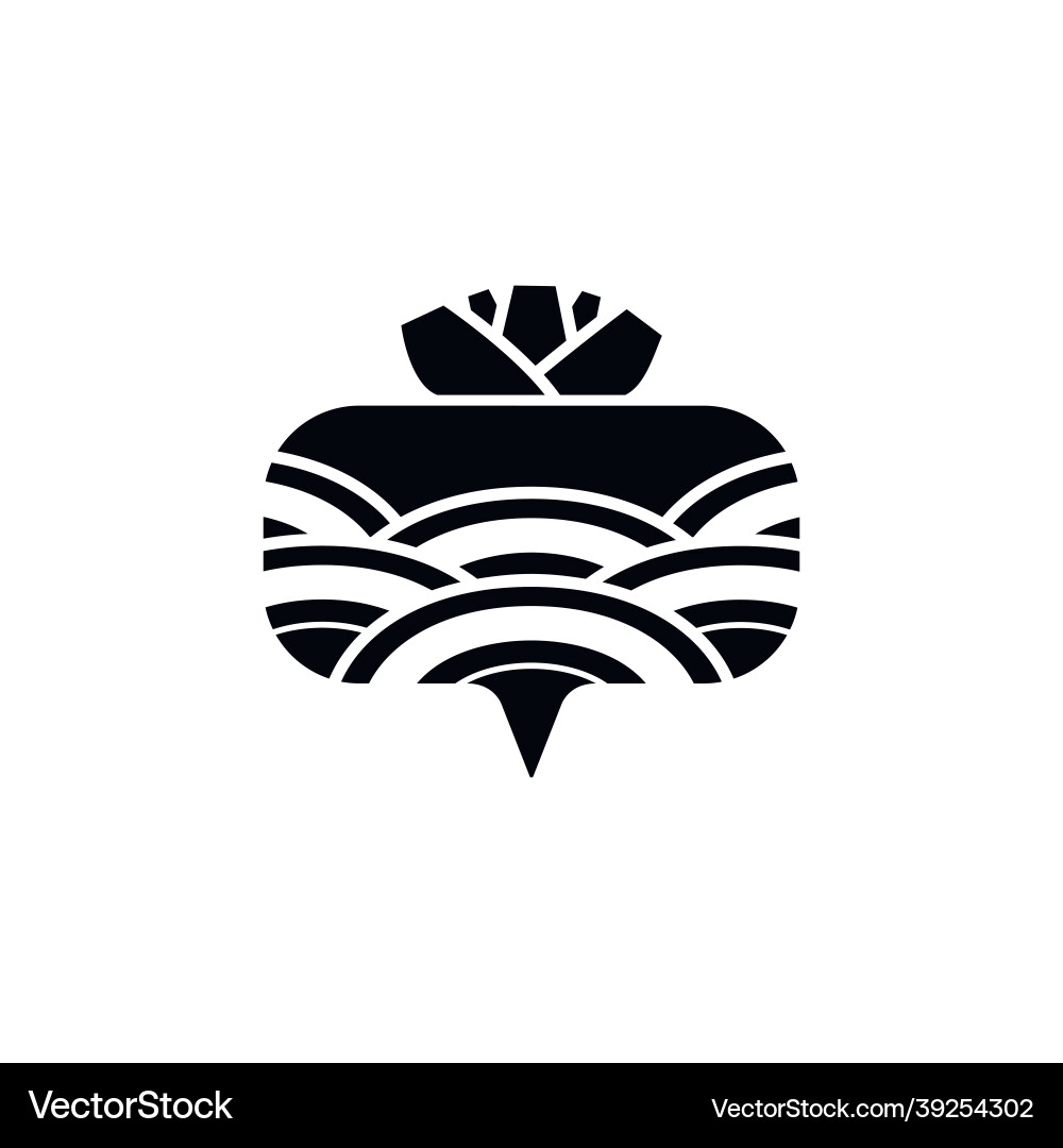 Root crop icon with pattern isolated on white Root crop icon with pattern isolated on white vector image