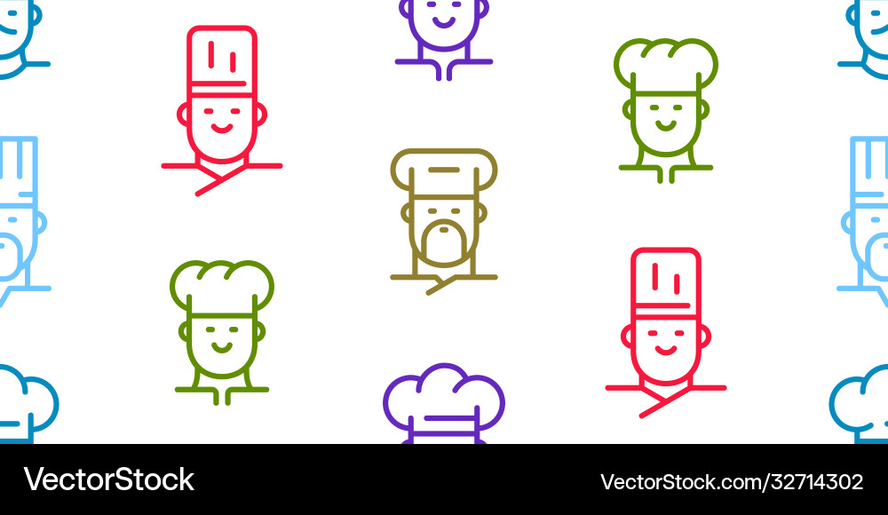 Seamless pattern with chef Vector Image