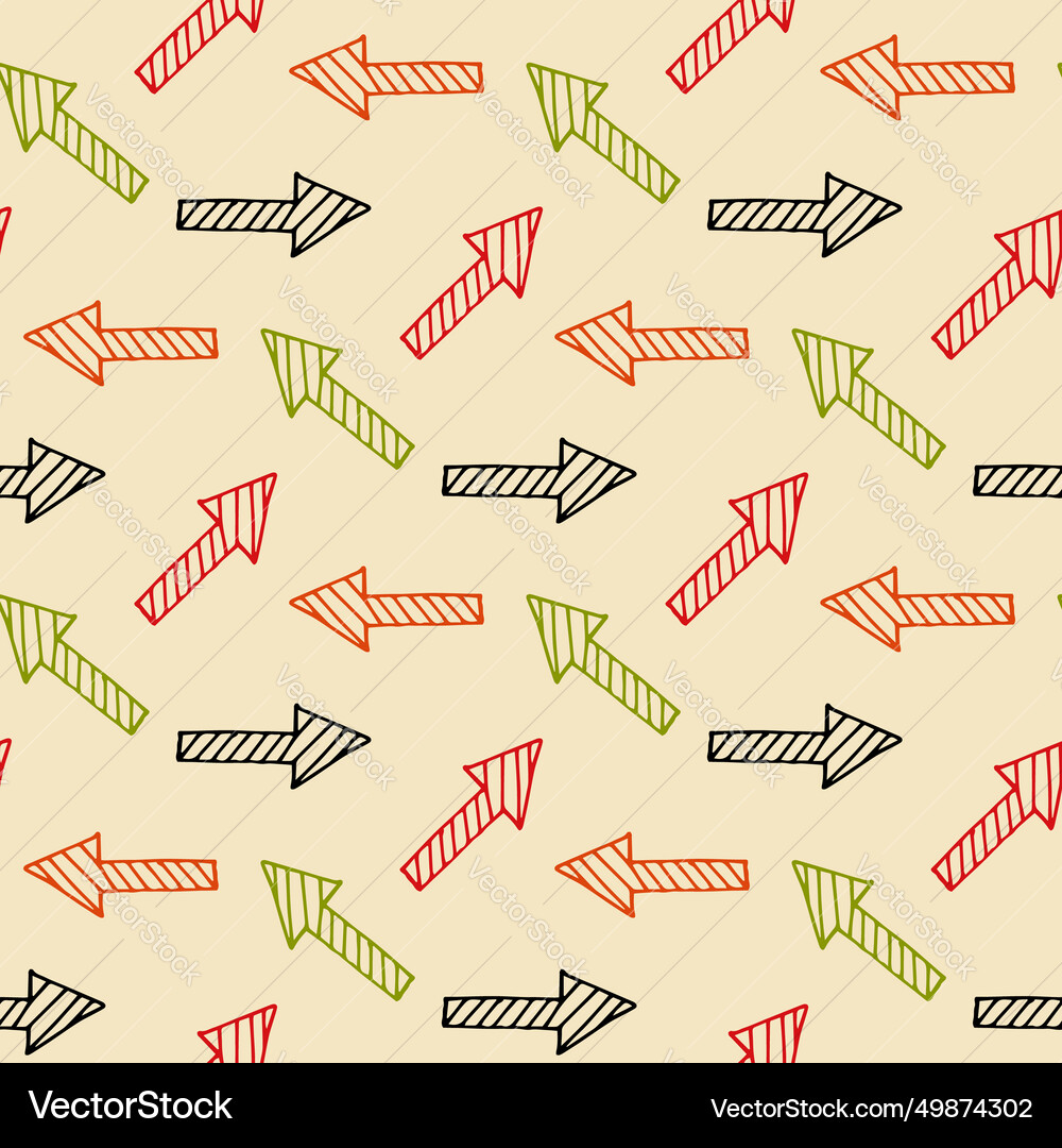 Seamless pattern with multicolored arrows Vector Image