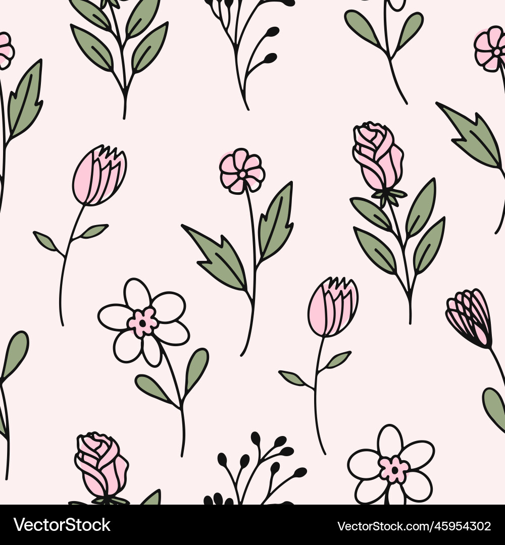 Seamless pattern with the image of spring flowers Seamless pattern with the image of spring flowers vector image